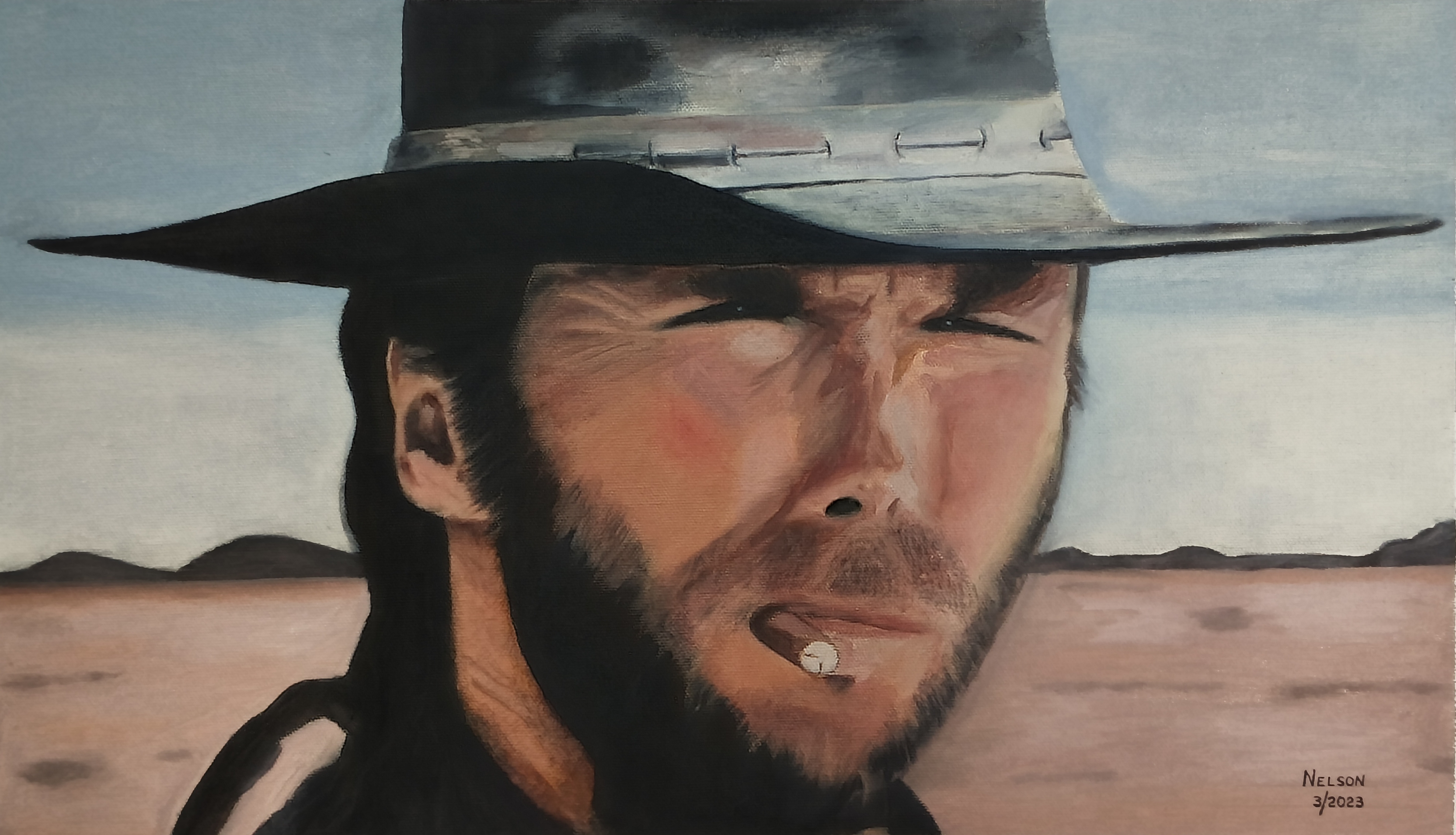 Portrait under desert sun